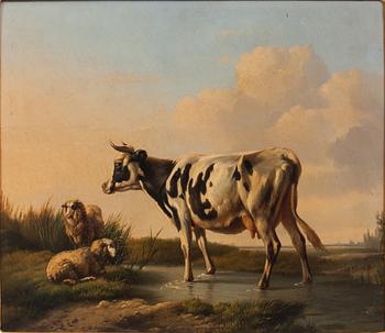 EUGEN JOSEPH VERBOECKHOVEN, tillskriven, olja på pannå, signerad (förstärkt) samt otydligt daterad.