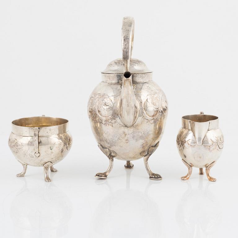 Kaffeservis, 3 delar, silver, GAB, Stockholm, 1909.