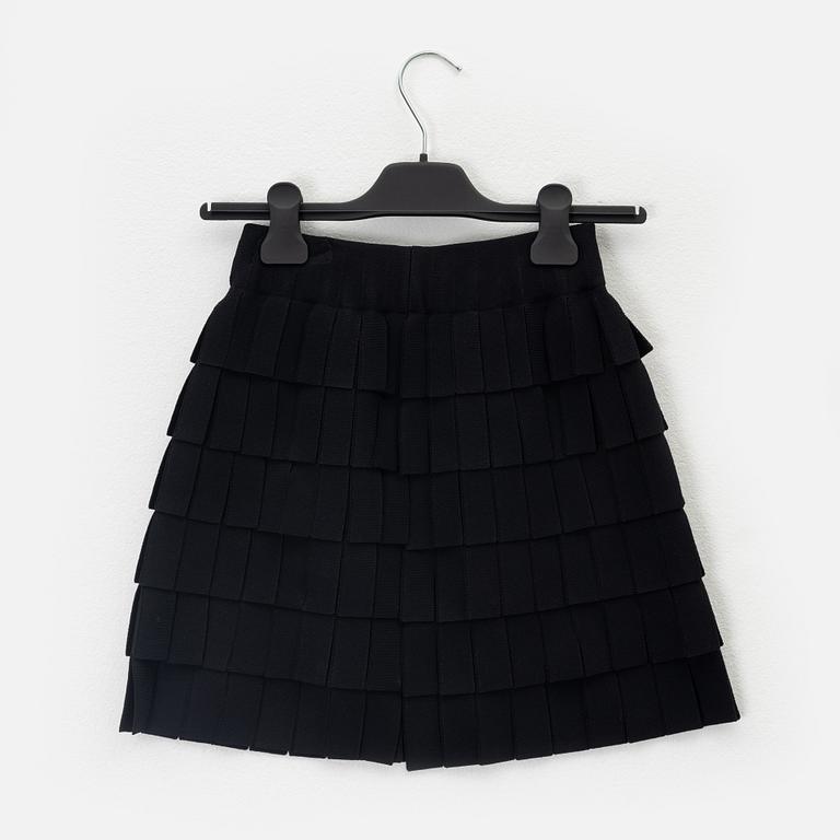 Alaïa, a black fringed skirt, size 36.