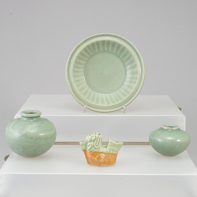 A group of four Soth East Asian celadon wares, 17th / 18th Century.