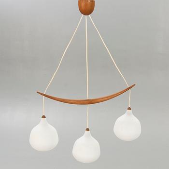 Uno & Östen Kristiansson, ceiling lamp, Luxury, Vittsjö, 50s-60s, "Bananen".