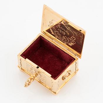 A Swedish 18K gold box, mark of S. Petersson, Bollnäs 1959.