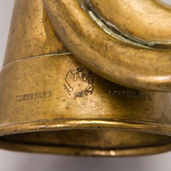 An Imperial Russian brass signal horn, second half of 19th Century.