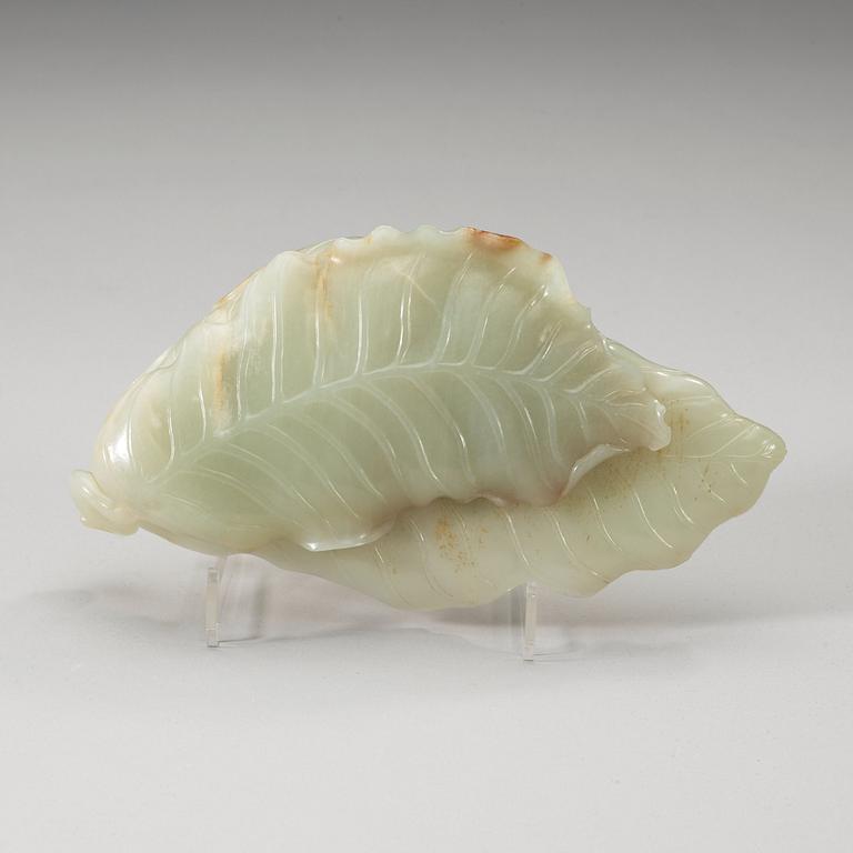 A nephrite brush washer, China.