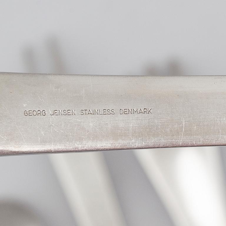 BESTICK, 35 delar, rostfritt stål, "Blå Haj", Svend Siune för Georg Jensen, 1900-talets andra hälft.