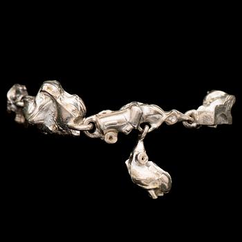 BJÖRN WECKSTRÖM, A BRACELET, Ruben the Robot, sterling silver Lapponia 1969.