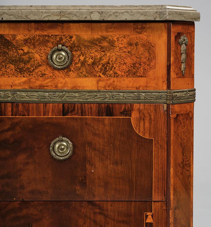 A Gustavian marquetry commode by A. Lundelius (master in Stockholm 1778-1823).
