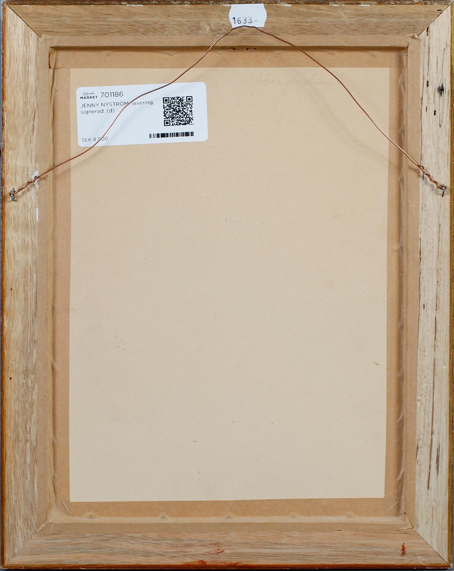 JENNY NYSTRÖM, lavering, signerad.