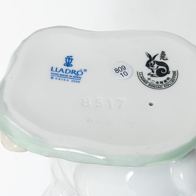 Lladró, 4 figurines, "The Chinese Zodiac": "A happy panda", "A cheerful panda", "The Rabbit", "Dance of the Dolphins".