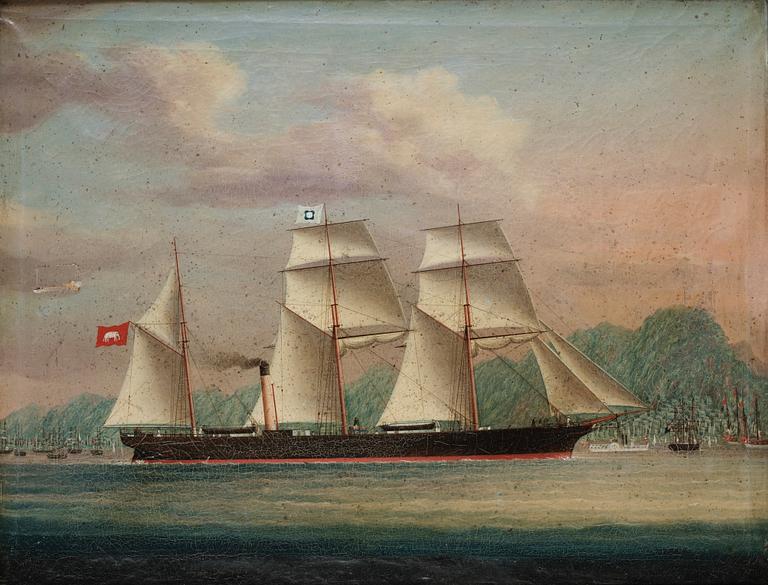 Approaching Hong Kong. Unknown artist 18th/19th century.