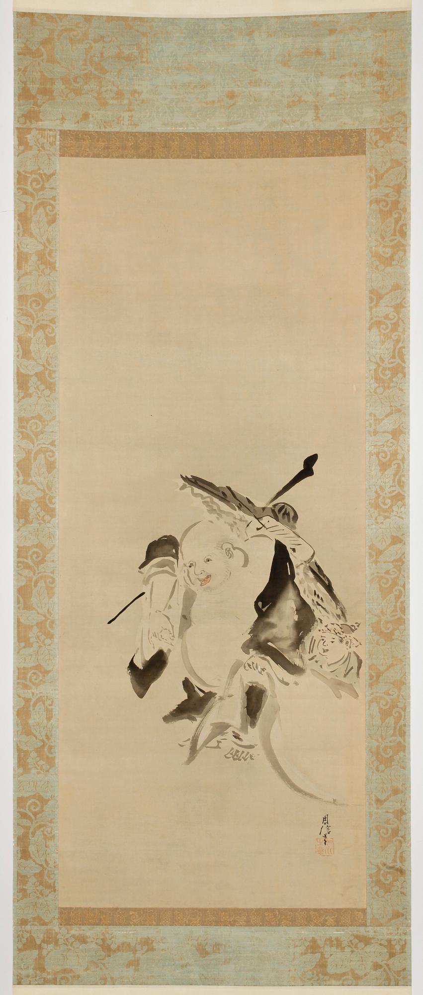 OKÄND KONSTNÄR sidenmålning, Japan, tidigt 1900-tal.