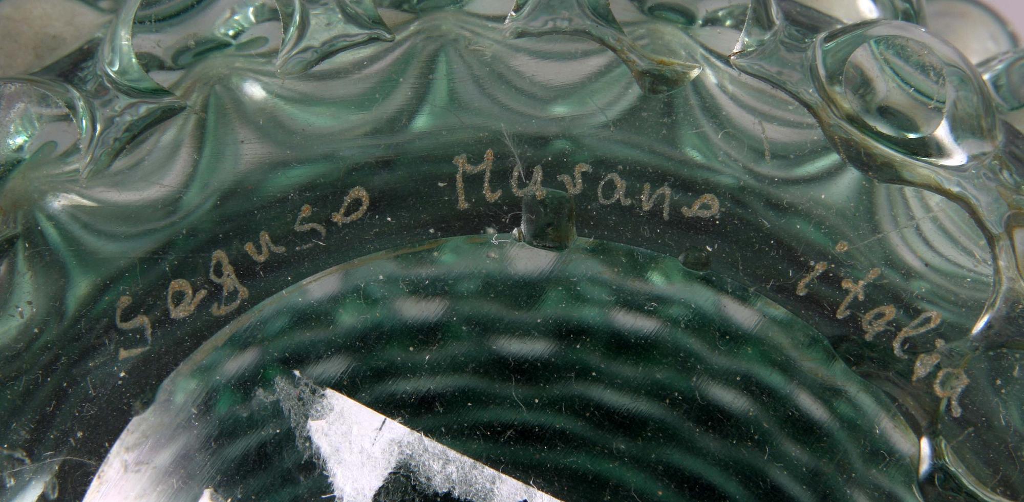 VAS, glas, Seguso, Murano, sign.