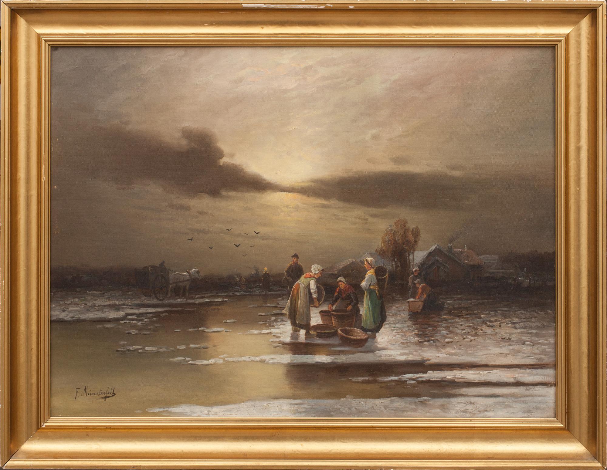 Okänd konstnär, olja på duk. Signerad F. MÜNSTERFELDT. 1800/1900-tal.