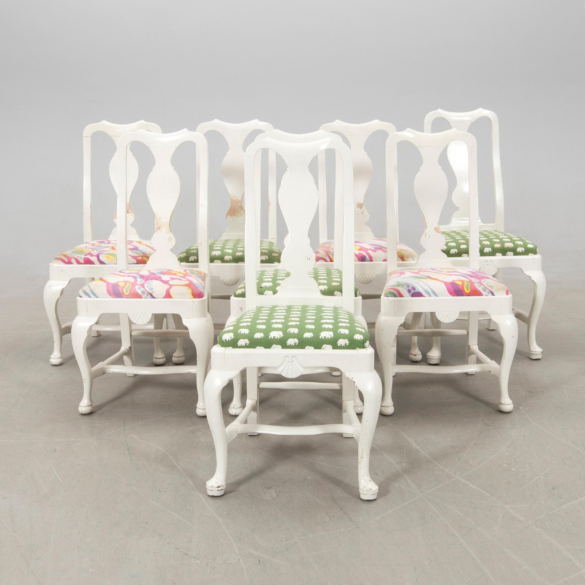 Chairs 8 pcs late Baroque and late Baroque style 17/20th century.