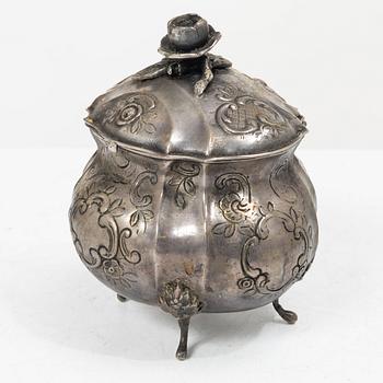 Sven Carlsson, Sugar box, silver, Rococo style, 1972.
