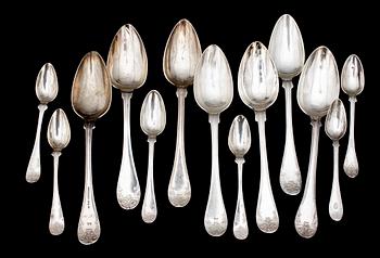 SKEDAR, 7+6st, silver. Sverige, 1800-tal. Vikt 533g.