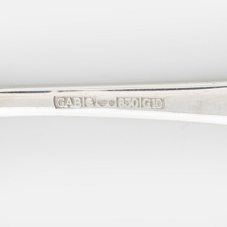 A swedish silver cutlery, model 'Chippendale', GAB, Eskilstuna and Stockholm, some 1962.