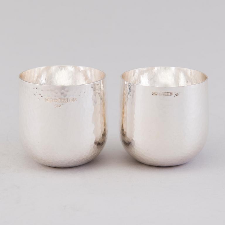 TAPIO WIRKKALA, bägare, 8 st, silver, Kultakeskus, Tavastehus 1996 och 2008.