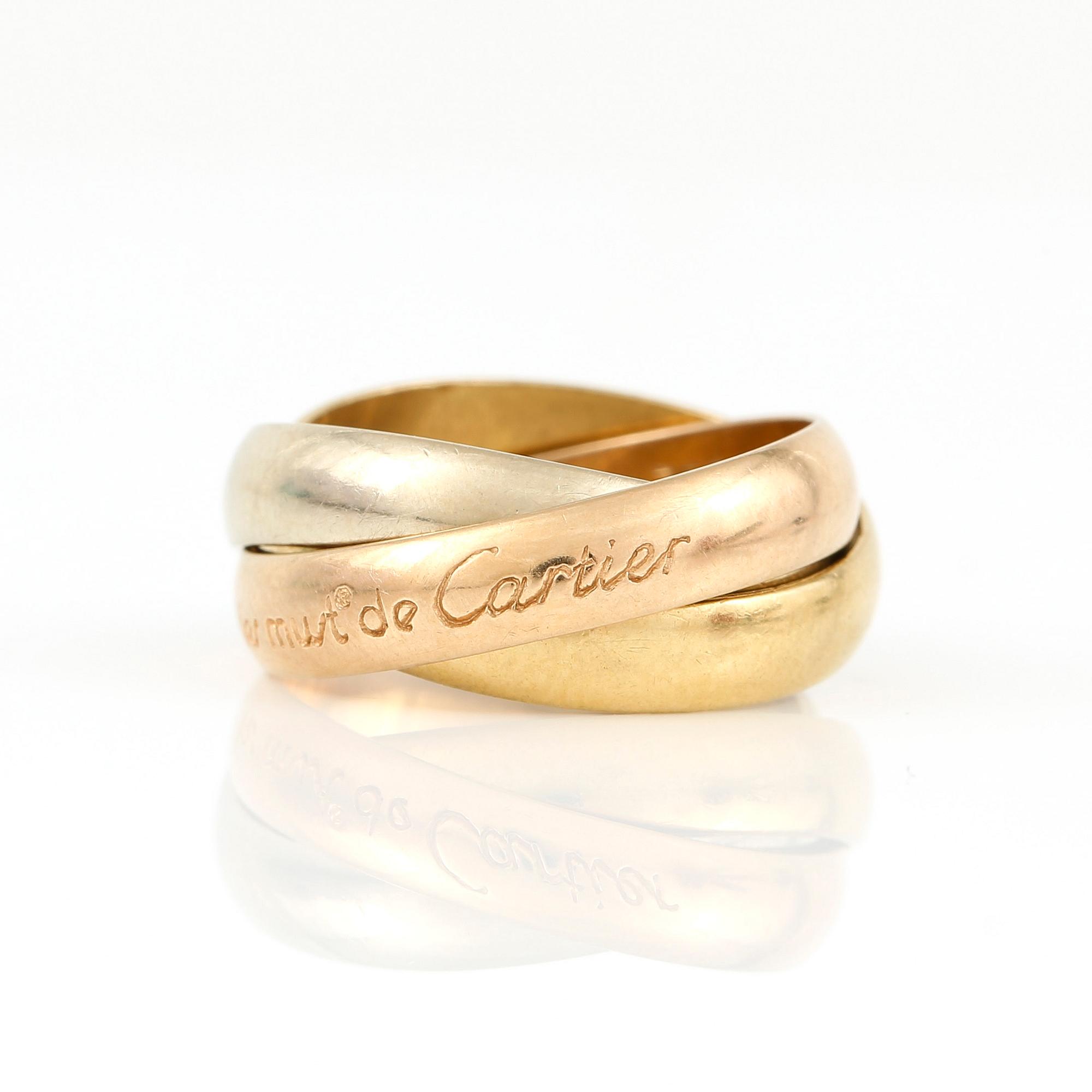 RING, 18K guld, "Trinity", Cartier. Vikt 5,9 g.