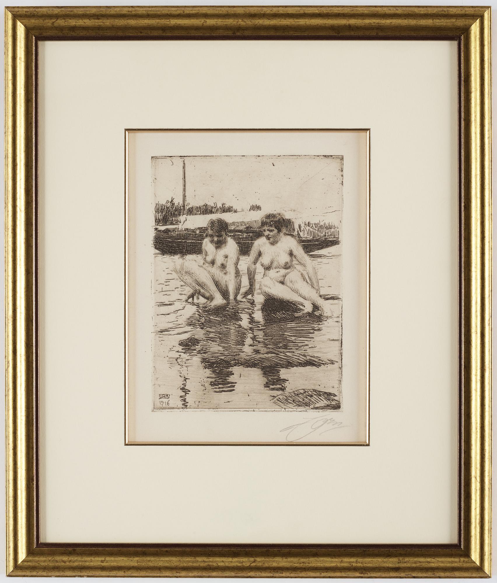 ANDERS ZORN, etsning, 1916, signerad med blyerts.