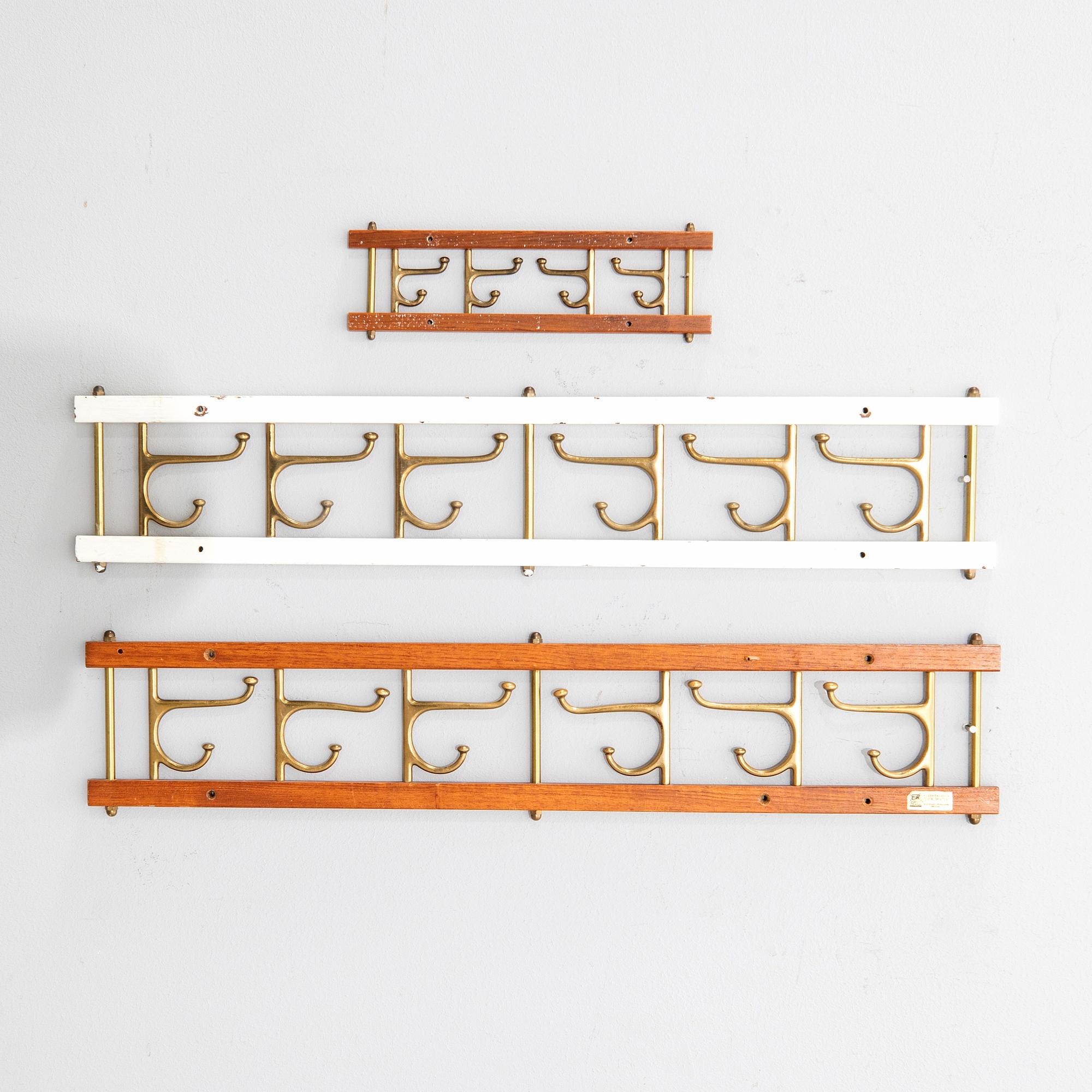 Clothes hangers, three "Decorative" Skoglund's Metal Foundry Anderstorp 1950s/60s.