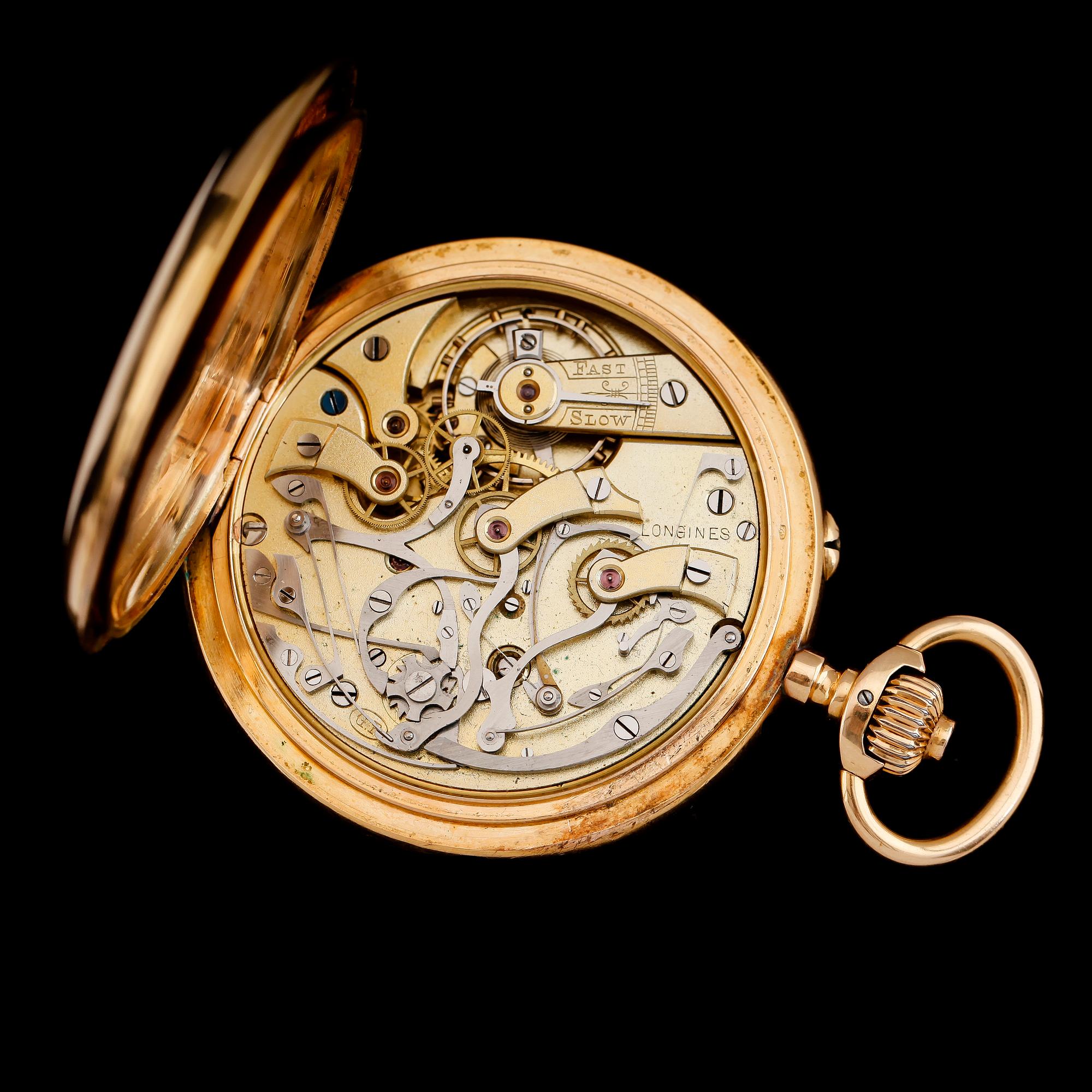 FICKUR, 18K guld, Longines, Chronometer, omkring år 1900.