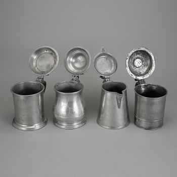 STOP, 4 stycken, tenn, bla Nicklas Anström, Växjö, (1817-1844).