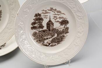 TALLRIKAR, flintgods, 6 st, Rörstrand, 1800-talets andra hälft.