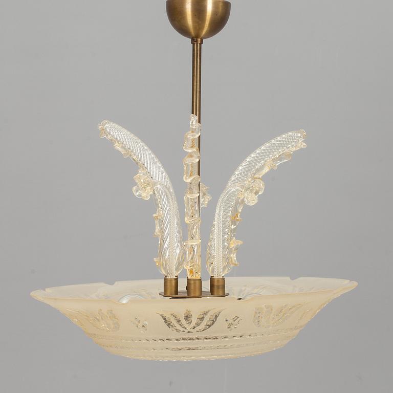 TAKLAMPA, troligen Orrefors, 1900-talets mitt.