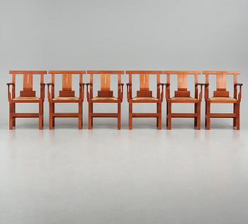 John Kandell, a set of six "Solitär" chairs, Källemo, Värnamo, post 1985.