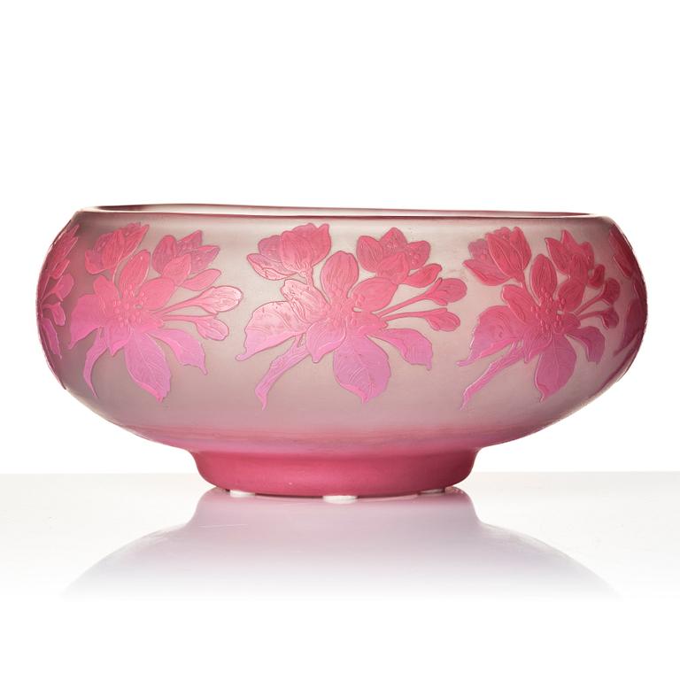 Karl Lindeberg, skål, överfångsglas, Kosta, jugend, 1910-tal, modell 107.