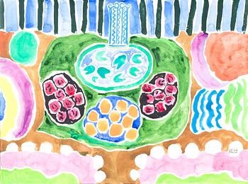 JETTE STOLTZ, akvarell, signerad.