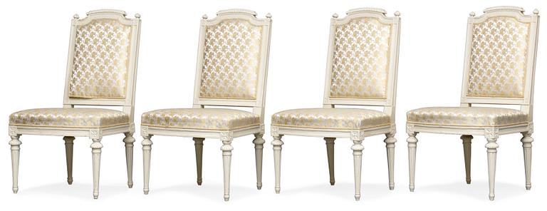 Four Gustavian chairs by M. Lundberg.