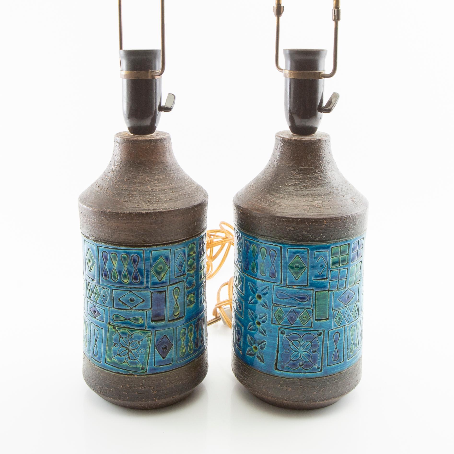 Aldo Londi table lamps, a pair, Bitossi, Italy, later part of the 20th century.