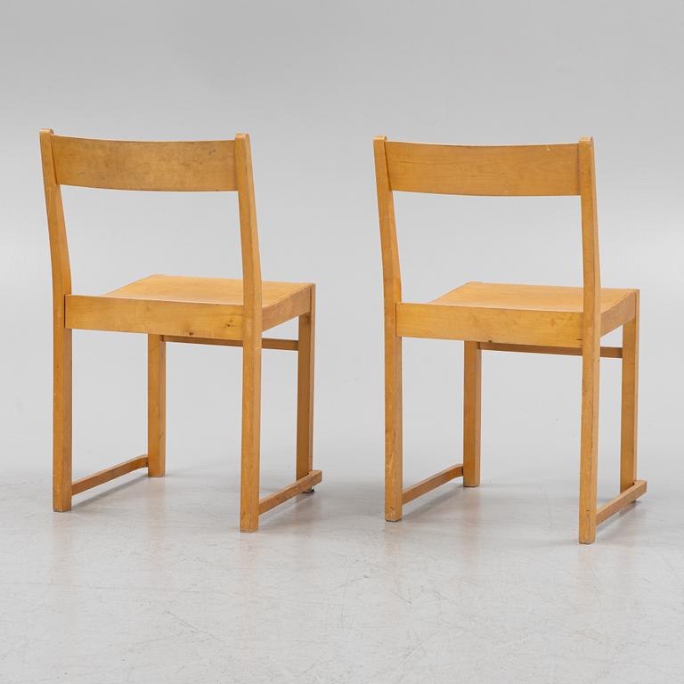 Sven Markelius, a set of five 'Orkesterstolenä chairs, mid 20th century.