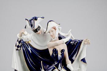 FIGURGRUPP, porslin, Royal Dux Czechoslovakia, 1920-tal.