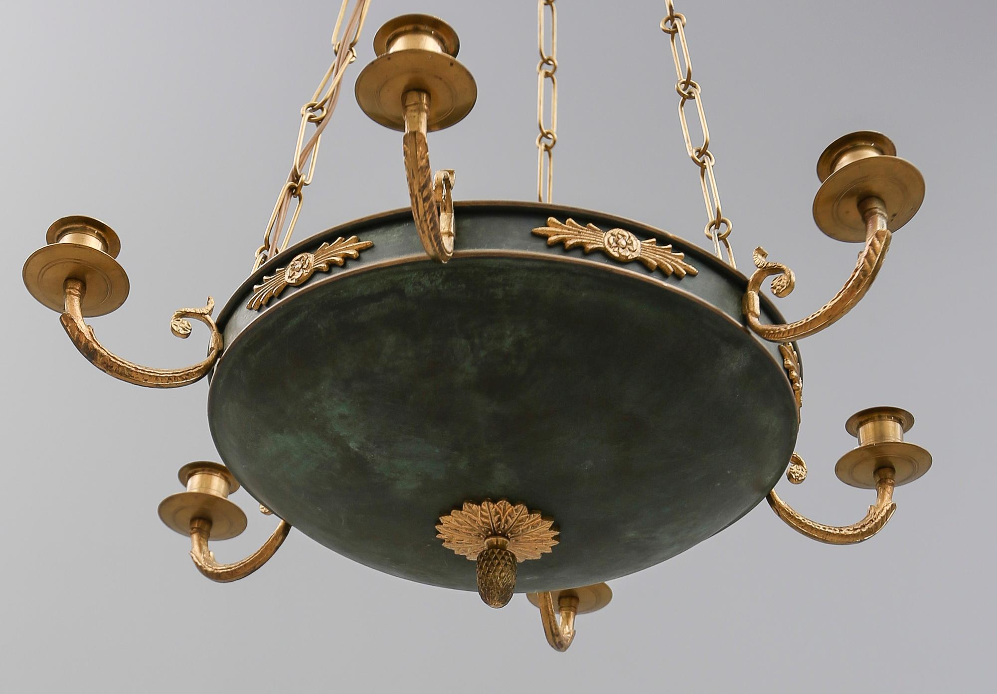 AMPEL, empirestil, mässing, 1900-talets andra hälft. Höjd ca 13 cm.
