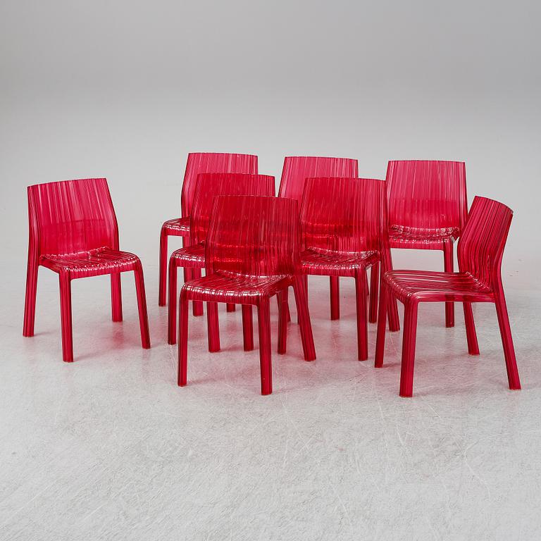 PATRICIA URQUIOLA, 8 'Frilly'  chairs, Kartell, designed 2008.