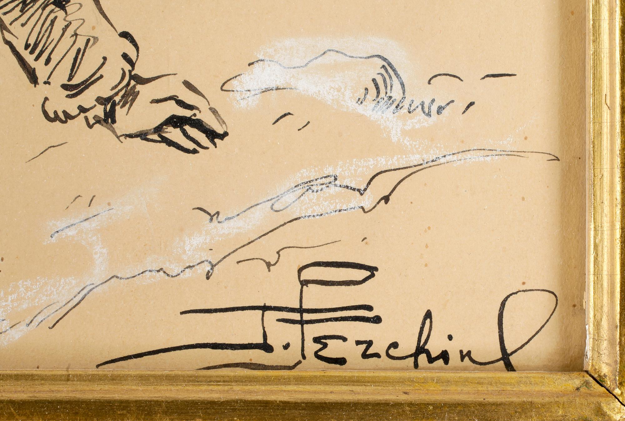 PERSHIN PETR PETROVICH, blandteknik på papper, sign.