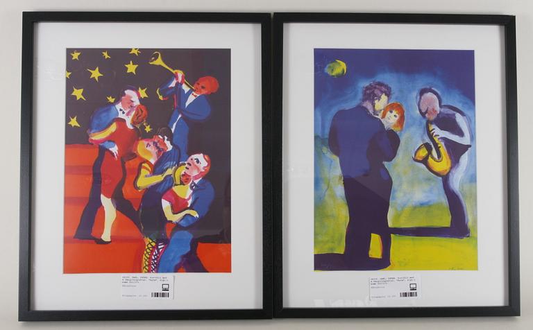 DAHL, PETER. Portfölj med 4 färglitografier, "Rytm", sign o numr 201/375.