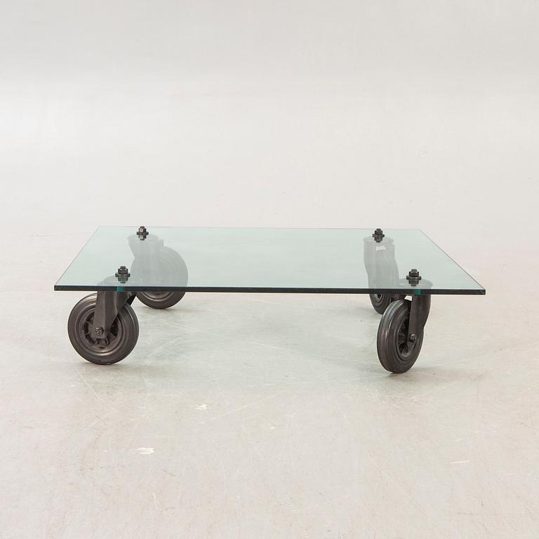 Gae Aulenti, coffee table, "Tavolo con Ruote", Fontana Arte 1980s, Italy.