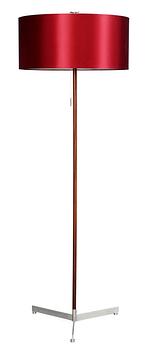 554. A palisander and white metal floor lamp, 1960´s.
