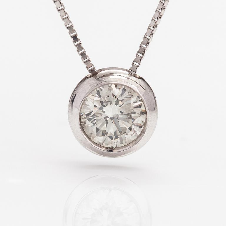 Halsband, 18K vitguld, diamant ca 0.62 ct.
