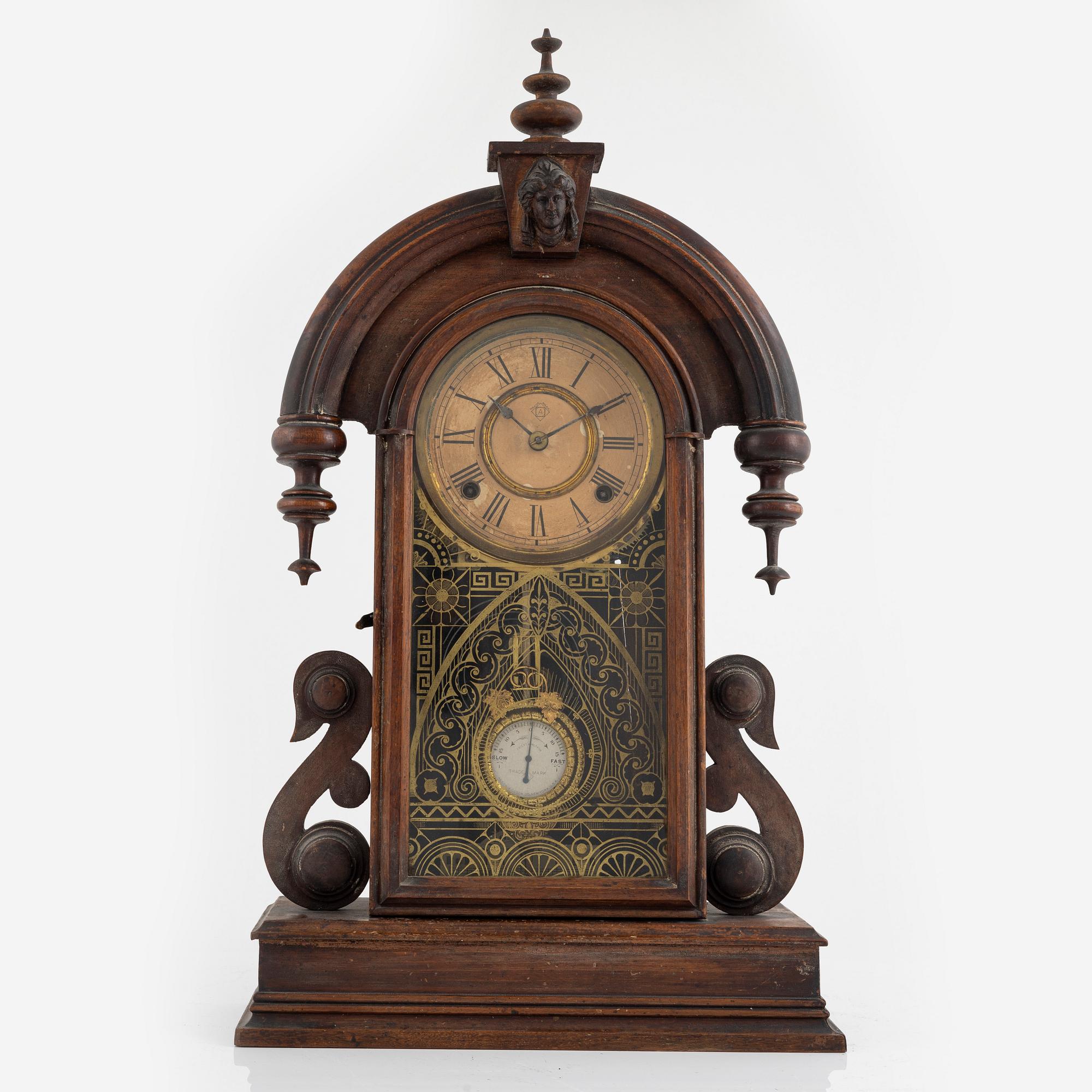 【2024新春福袋】 Mantel clock, Ansonia Clock Co., New York, USA, early 20th インテリア時計