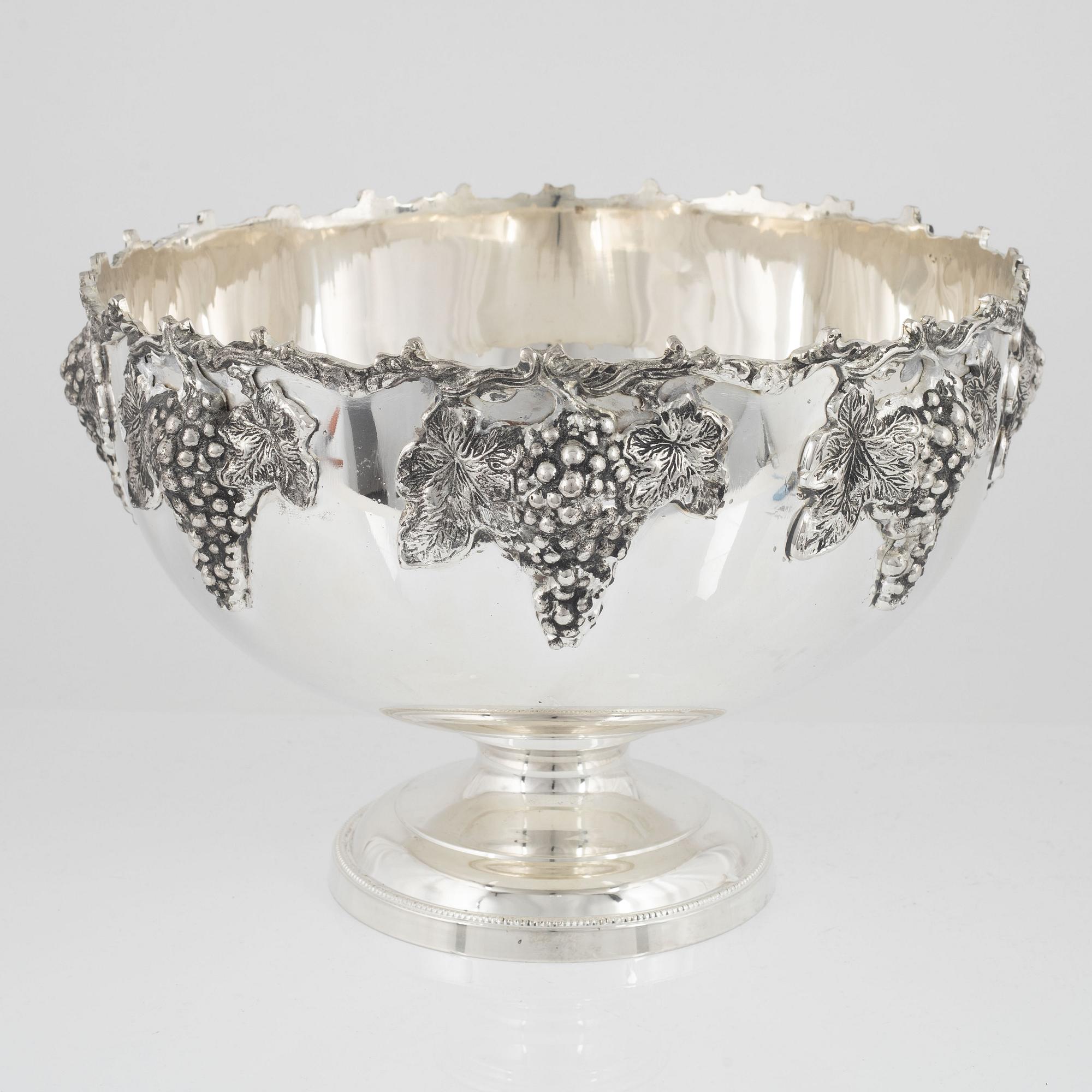 Wine cooler, nickel silver, later part of the 20th century.