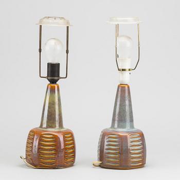 2 PCS OF TABLE LAMPS, Einar Johansen, Söholm stentöj, Bornholm, Denmark, second half of the 20th century,