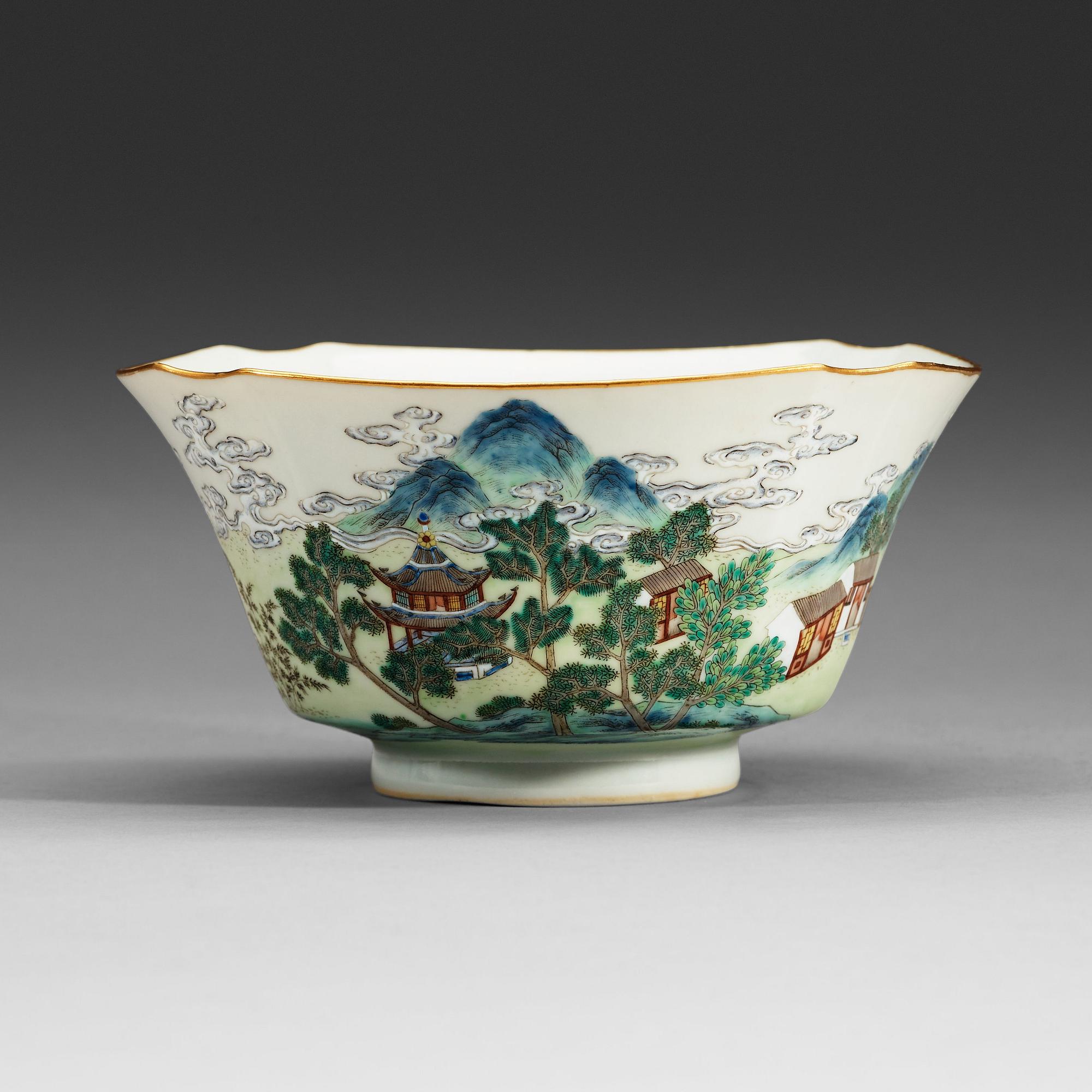 A famille rose bowl, Qing dynasty with Daoguang seal mark.