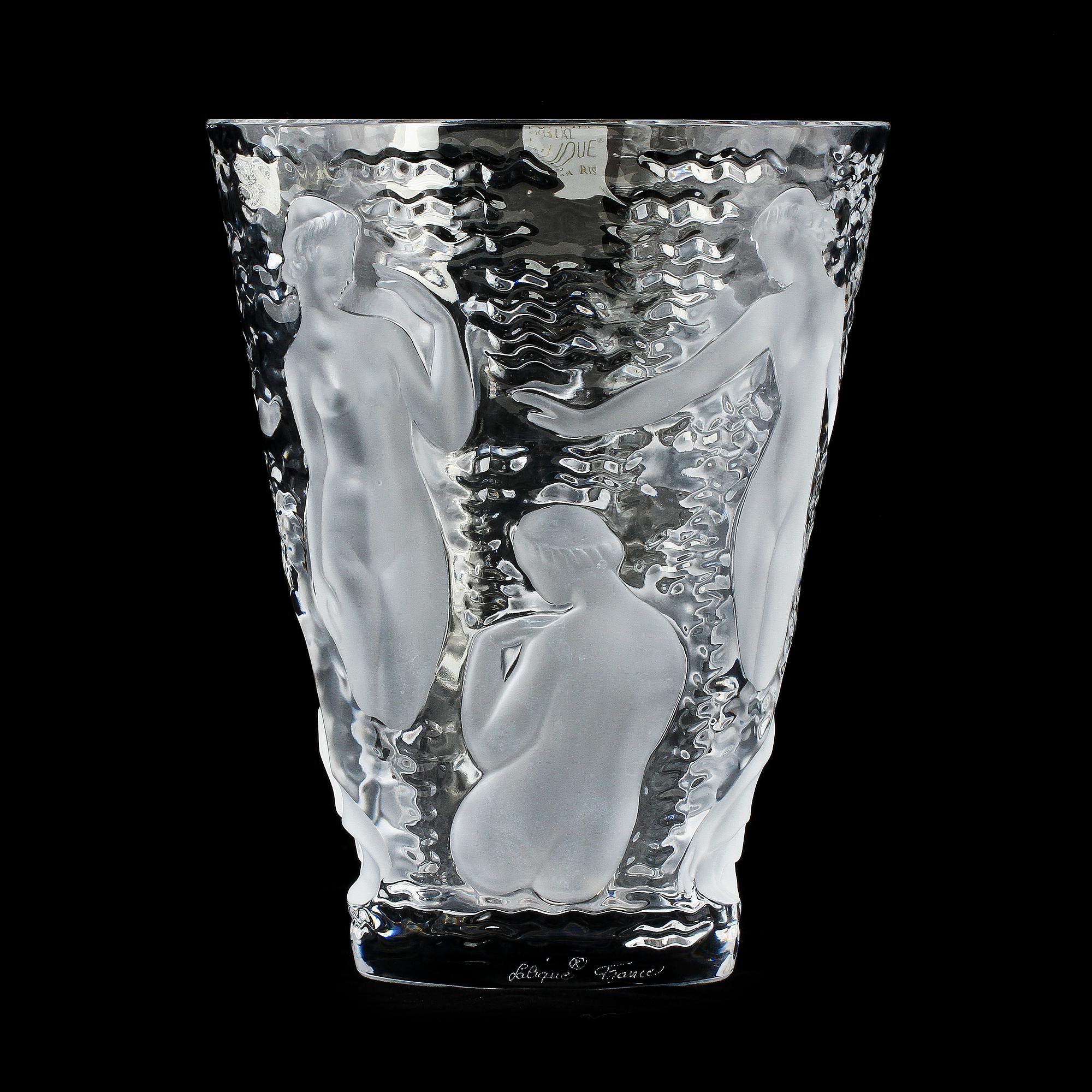 VAS, glas, "Ondines", Lalique, sign. "Lalique R France.".