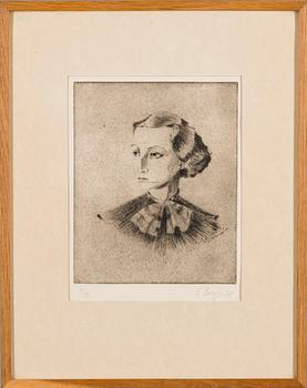 ELSI BORG, etching, signed and dated -34, numbered 9/12.