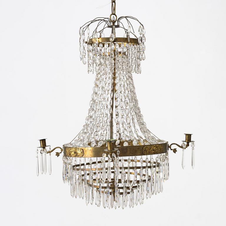A Late Empire chandelier, 19th century.